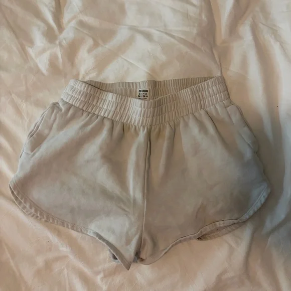 Women's White Sweat Shorts - Picture 1 of 2